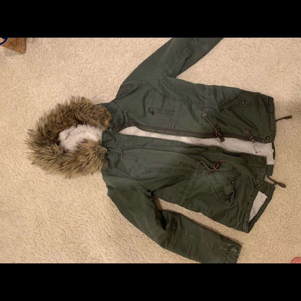 Army green coat